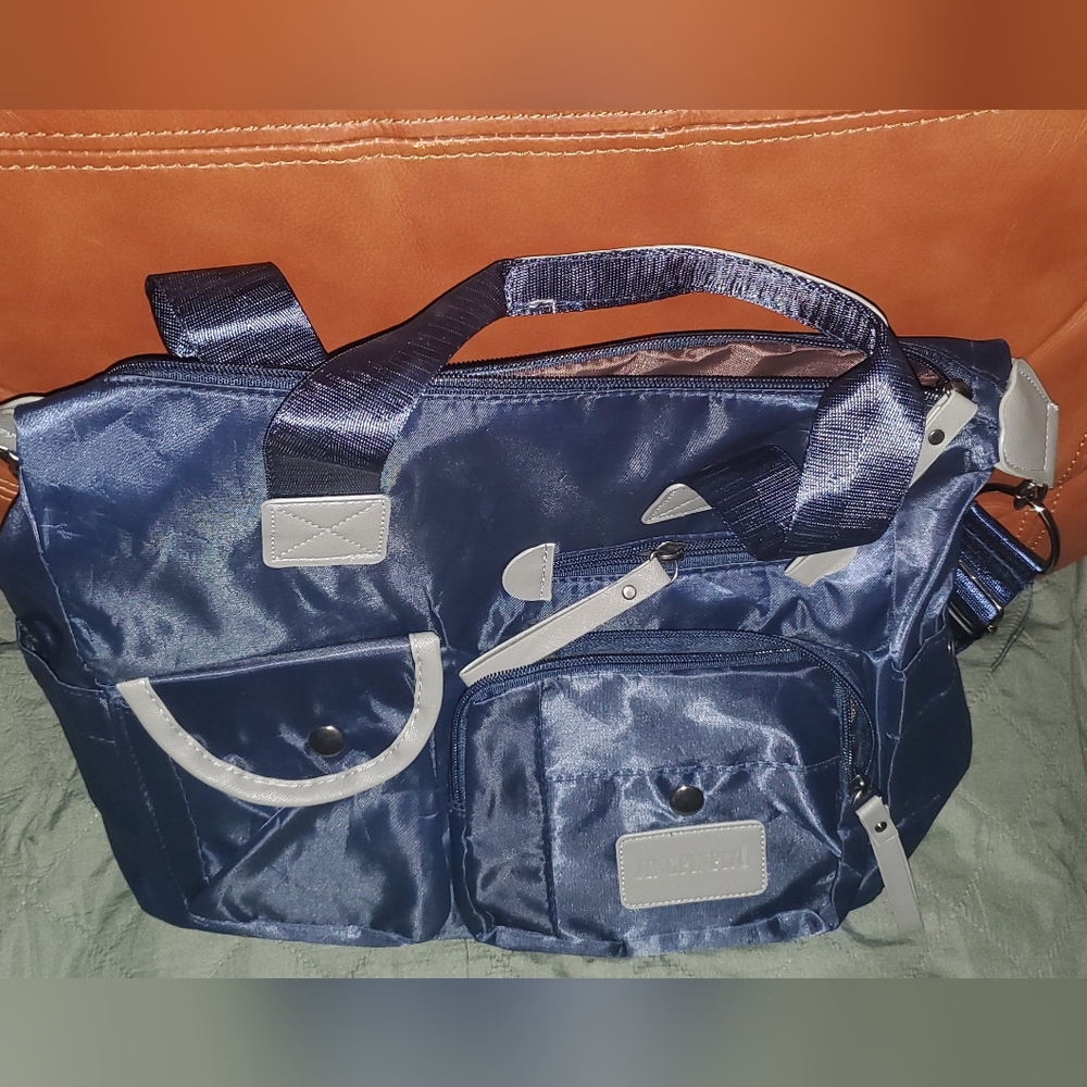 Unbranded shoulder bag/tote in blue. NWOT. - Picture 2 of 12